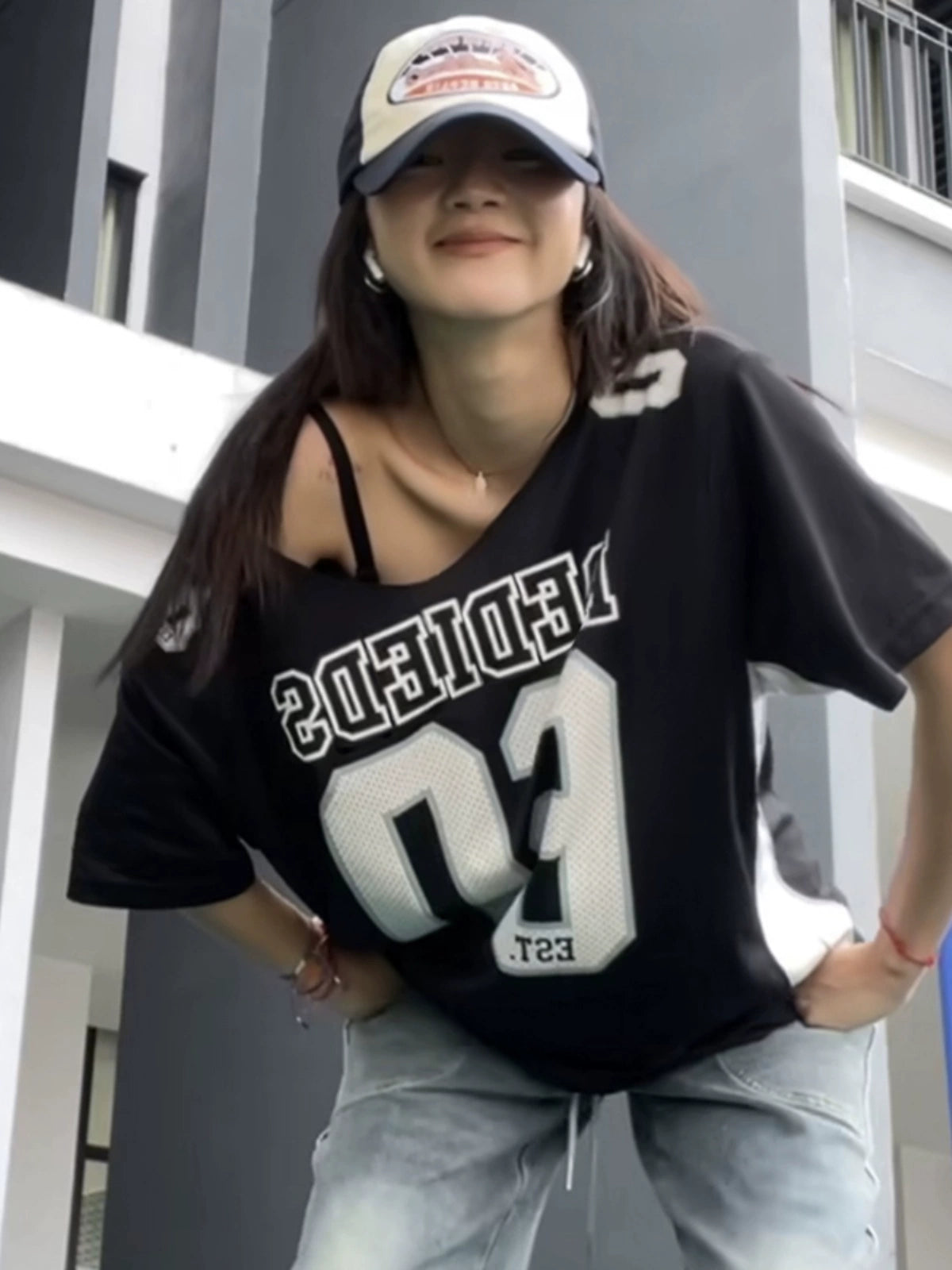 College Style Printed Loose T-shirt