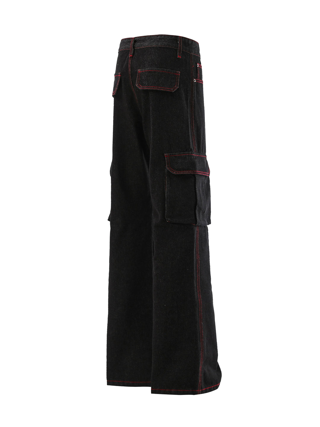 Pantalones rectos casuales de múltiples bolsillos acampanados 