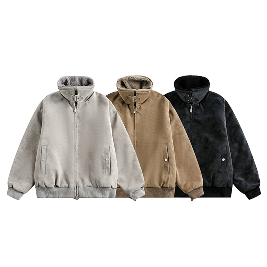 Suede Stand Collar Insulated Jacket