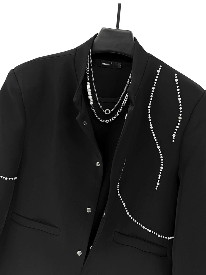 Ståkrage Beaded Kinesisk Stil Dressjakke 