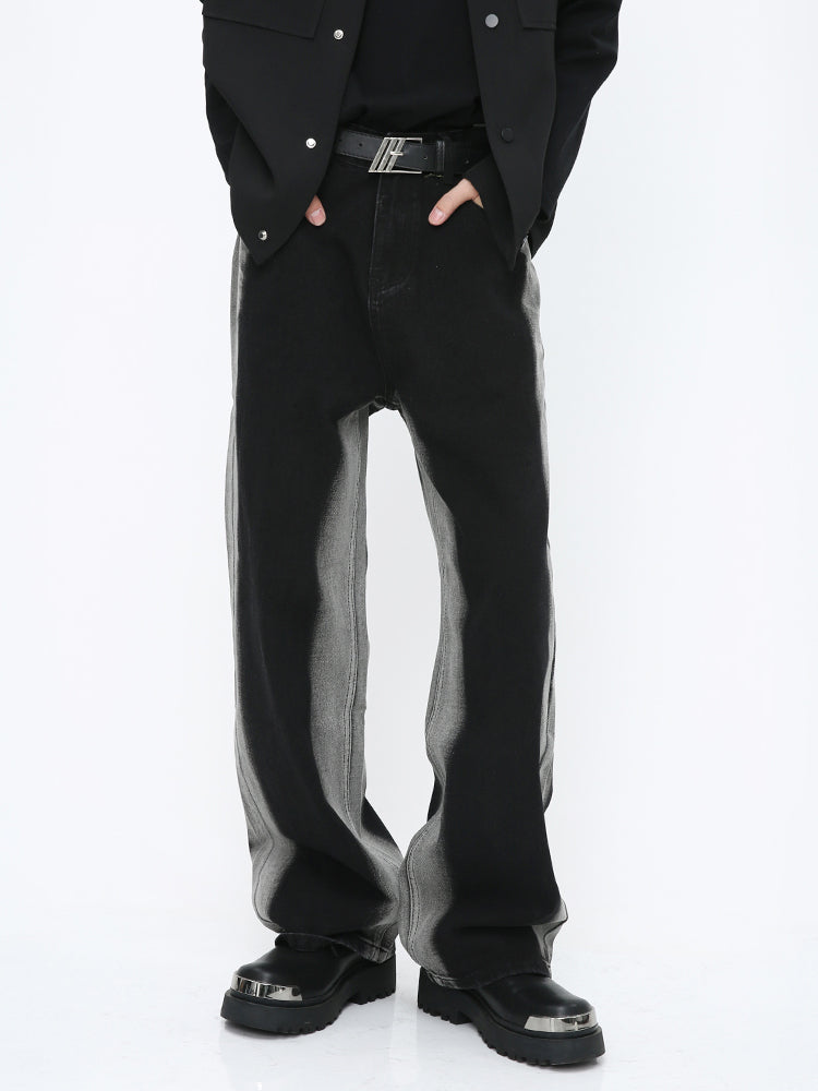 Straight Leg Striped Denim Pants