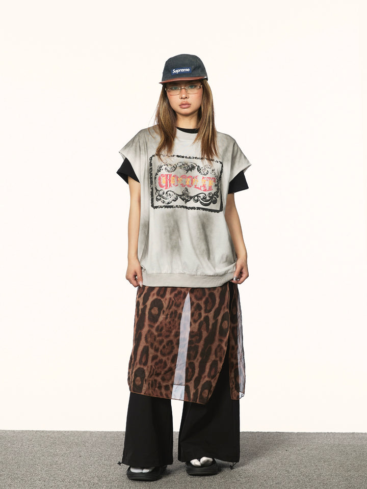 Retro Distressed Locker Ärmelloses Top 