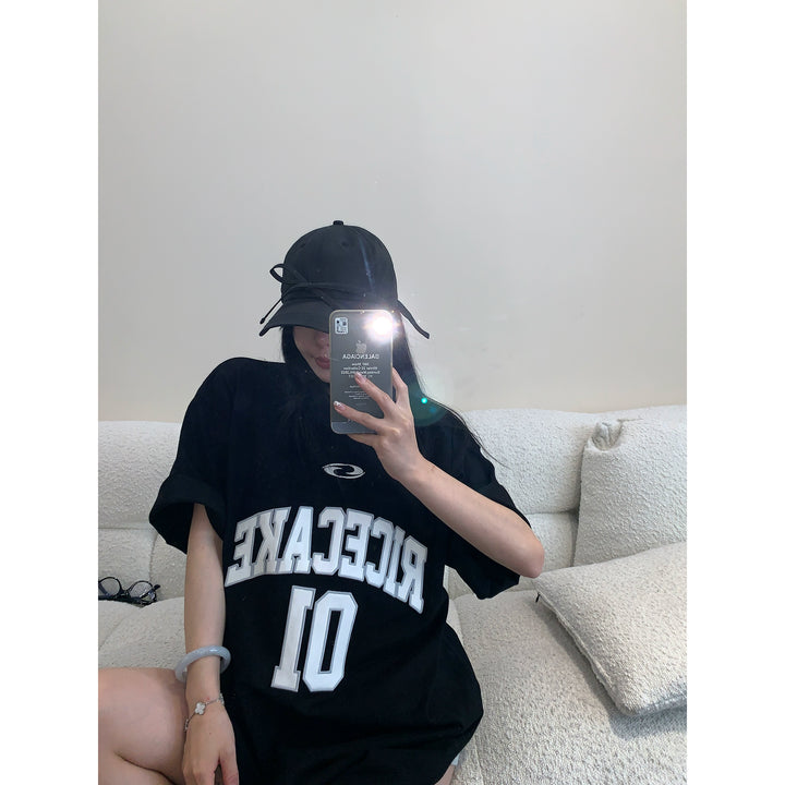 T-shirt en jersey de coton avec broderie lourde 
