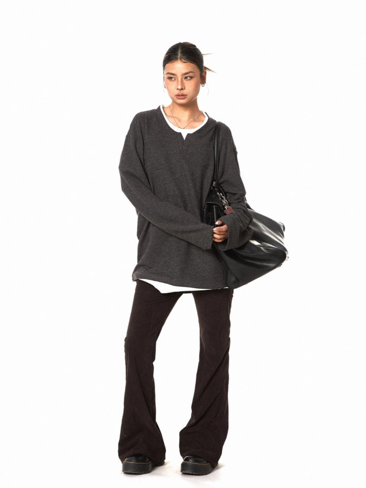 Retro Texture Two-Piece Sweatshirt