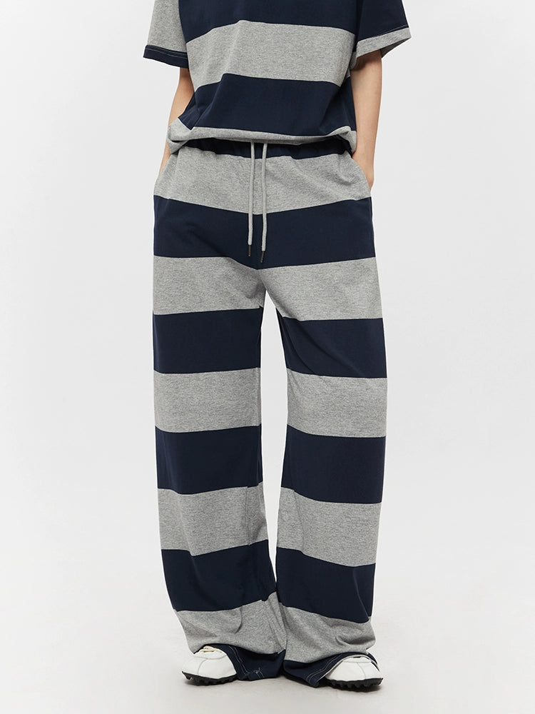 Wide-Leg Striped Casual Lounge Pants