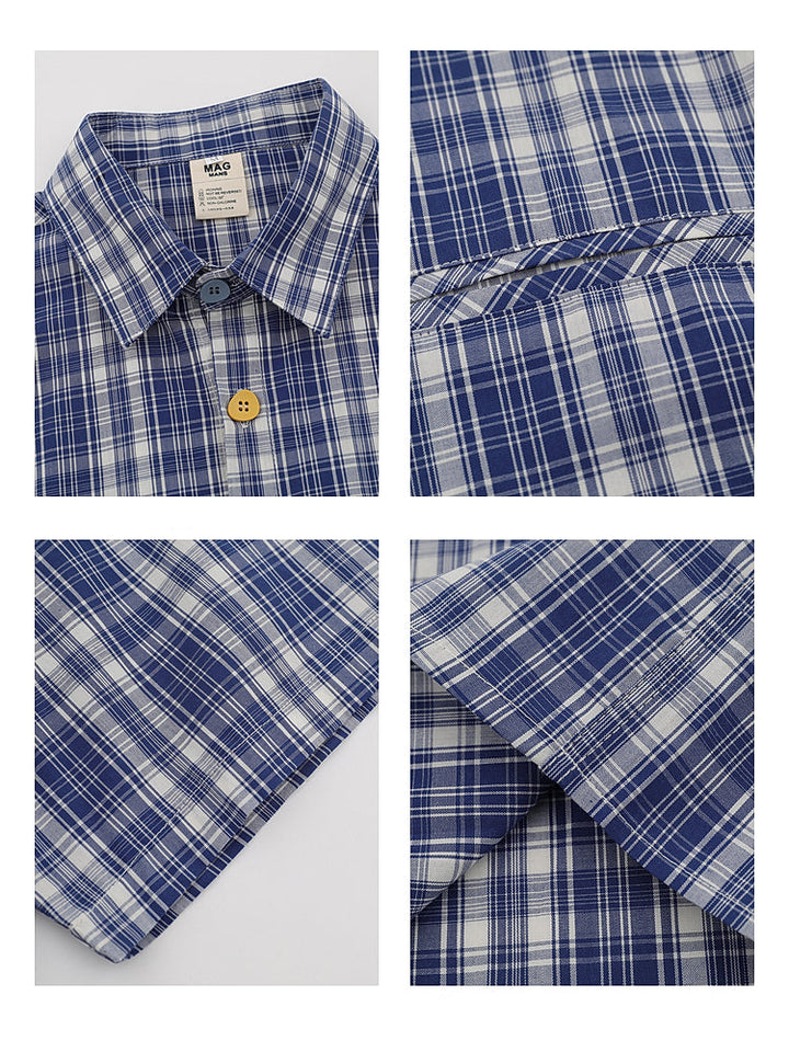 Short-Sleeve Plaid Shirt