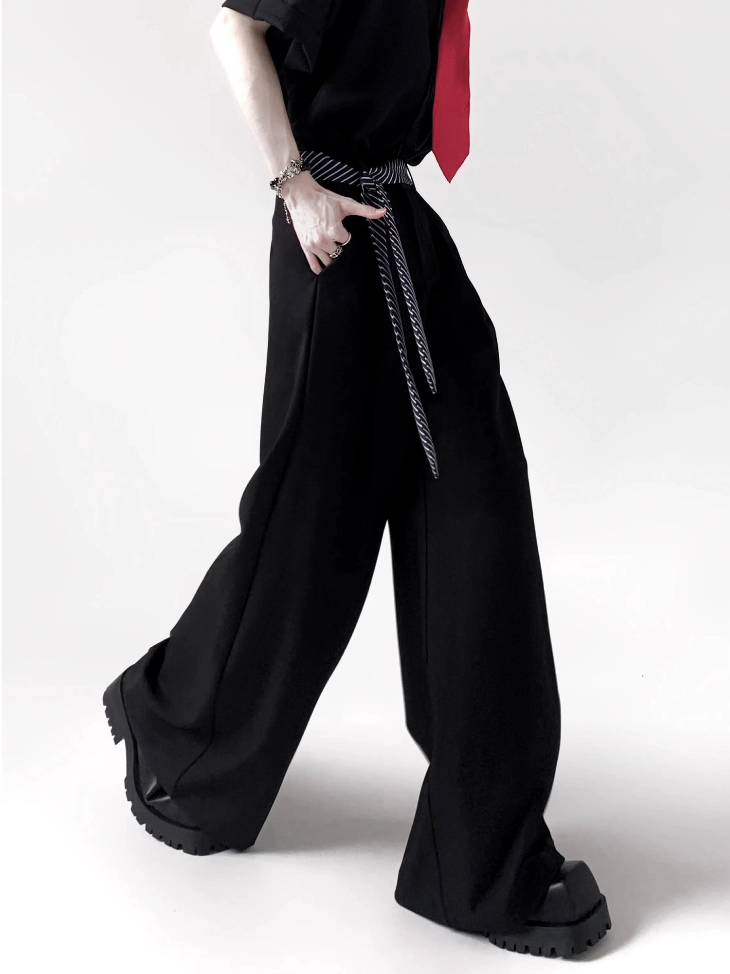 Loose Fit Straight Leg Suit Pants