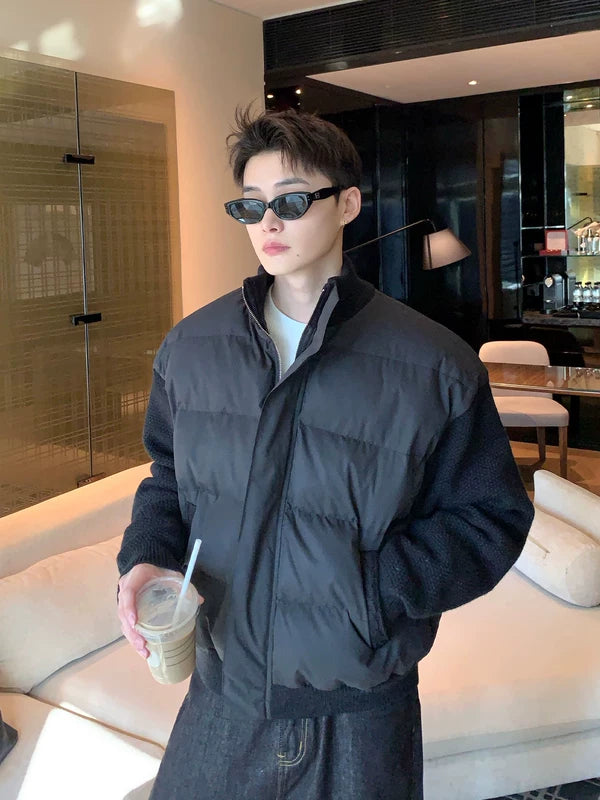 سترة محبوكة مزخرفة مزودة بياقة مرتفعة 