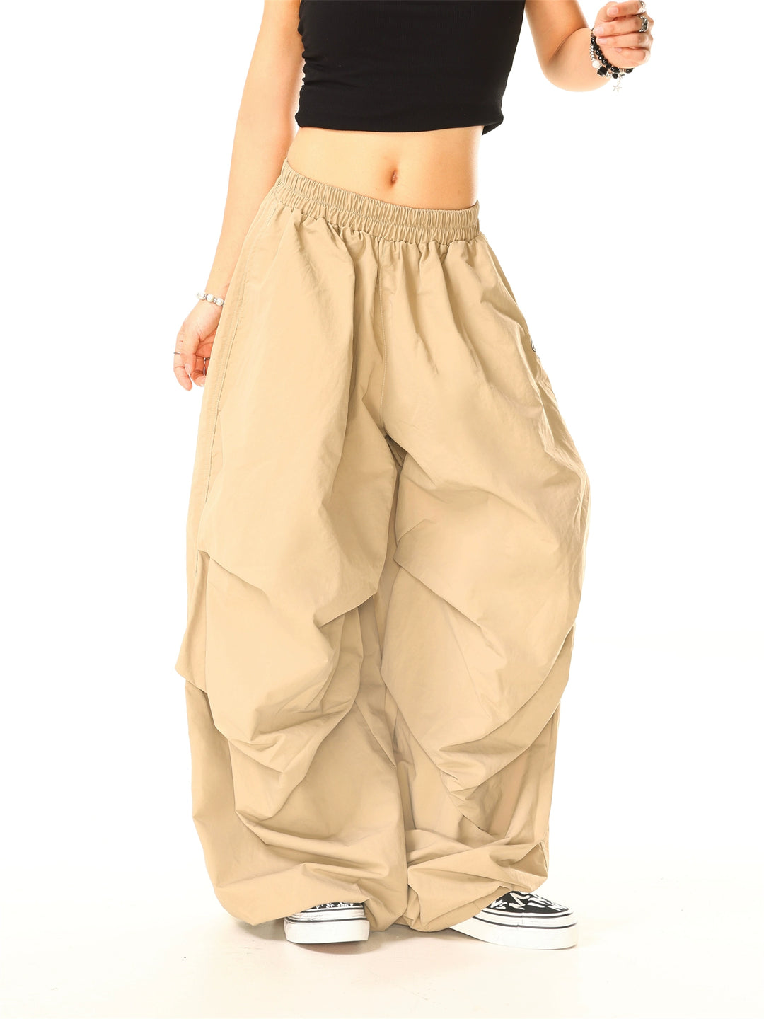 Khaki Wide-leg Pants
