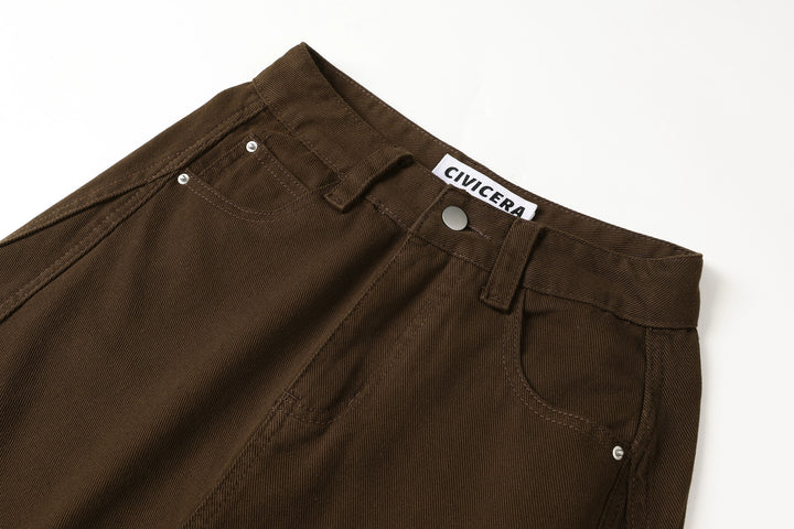 Jeans a gamba larga con vita alta retro 
