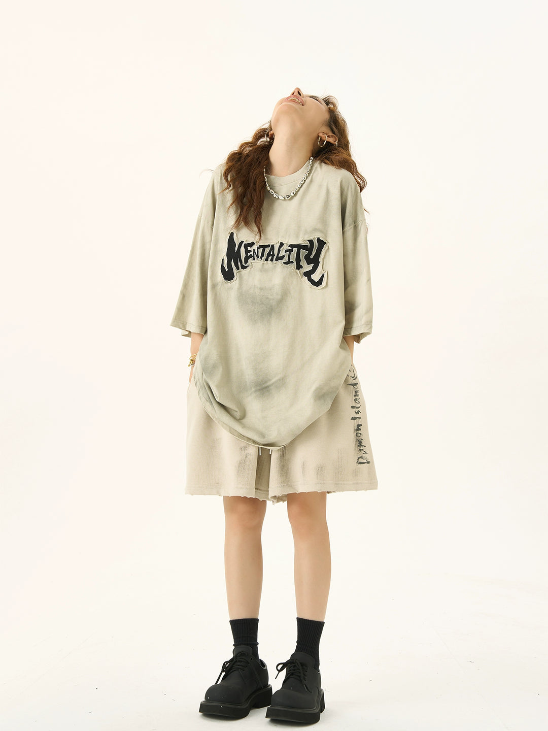 Distressed Oversized Graphic Short Sleeve T-Shirt