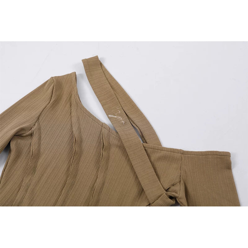 One-Shoulder Knitted Top and Skirt (sold separately)