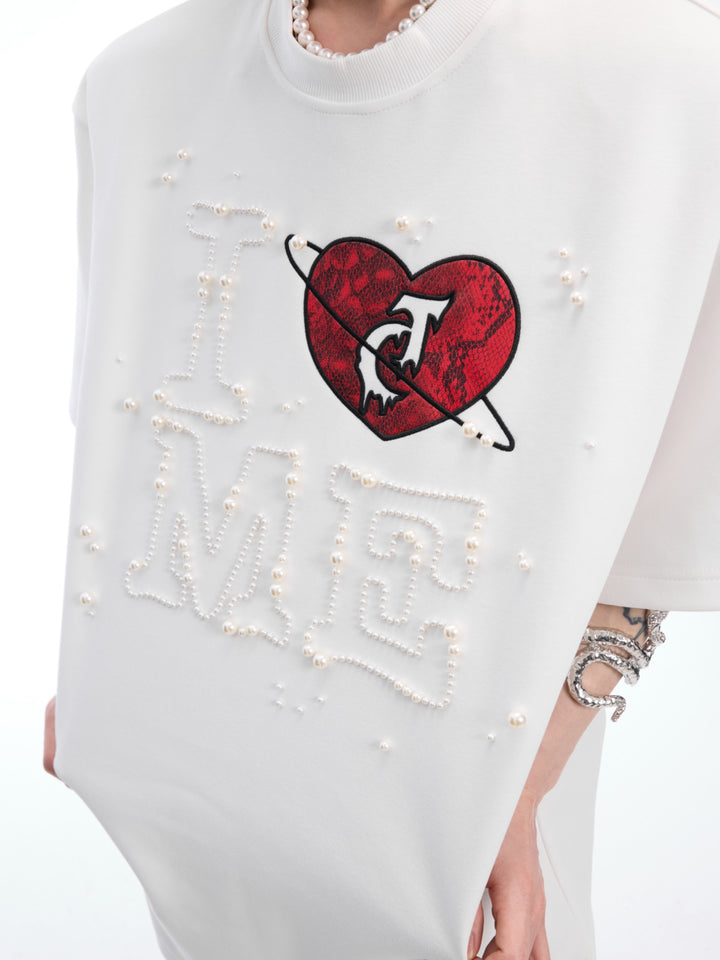 Pearl Hand-Sewn Loose Fit T-shirt