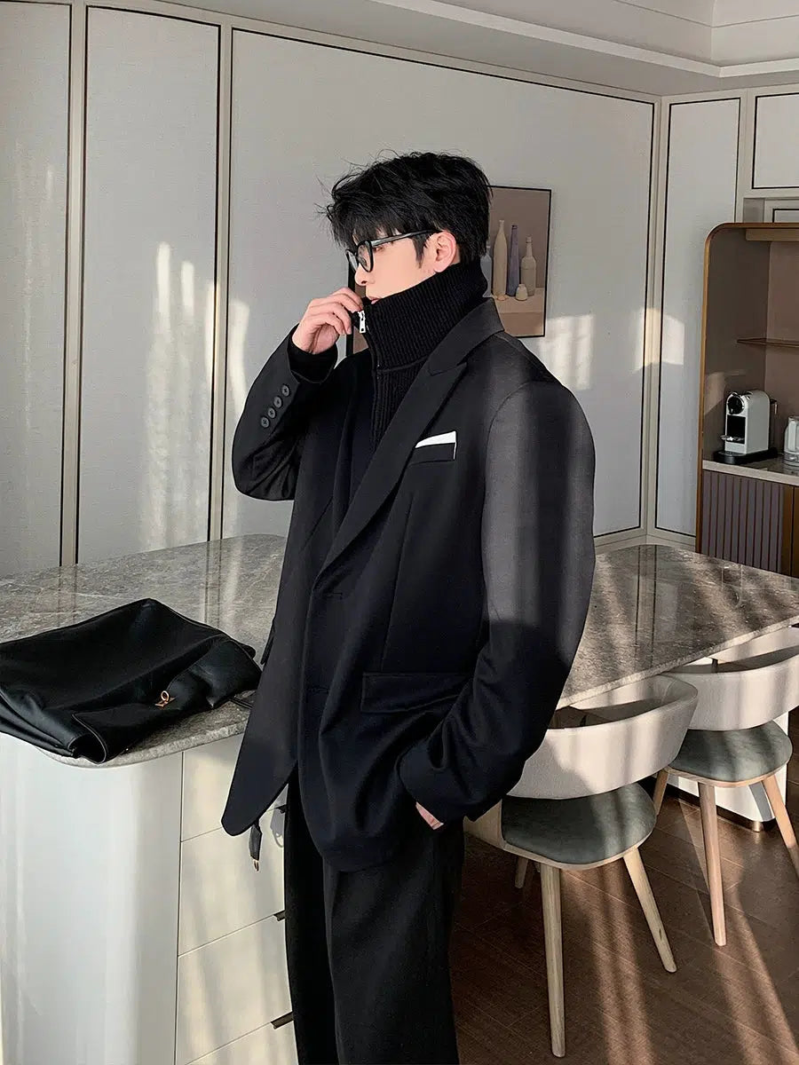 Two-piece Turtleneck Lined Blazer