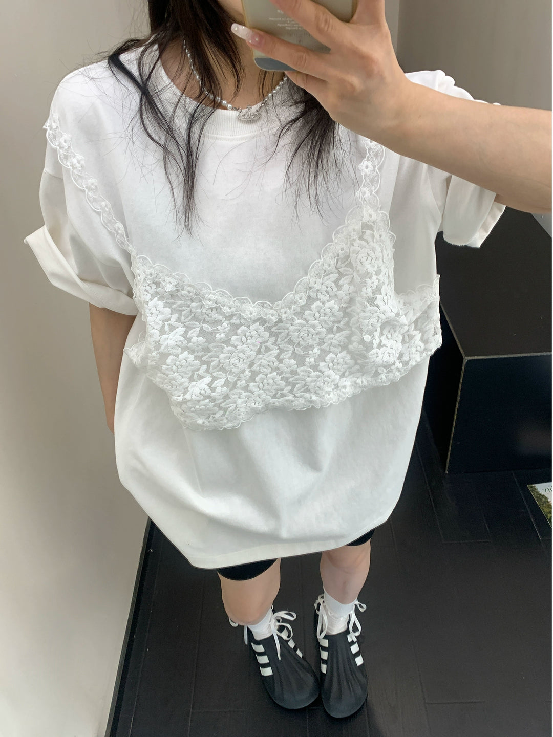 Lace Loose Short-Sleeve T-shirt