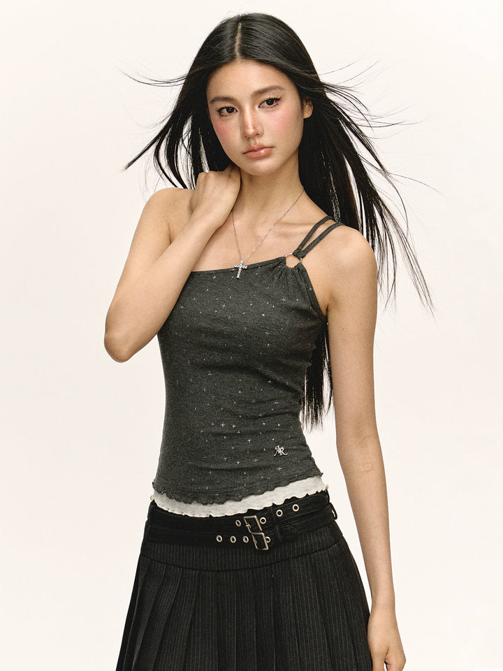 Retro Slim Fit Asymmetric Strap Camisole