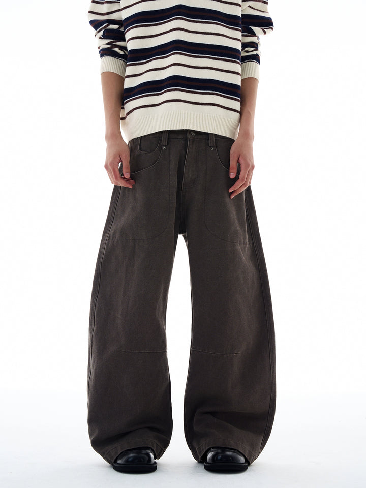 Lässige Retro Weite Beinform Jeanshosen 