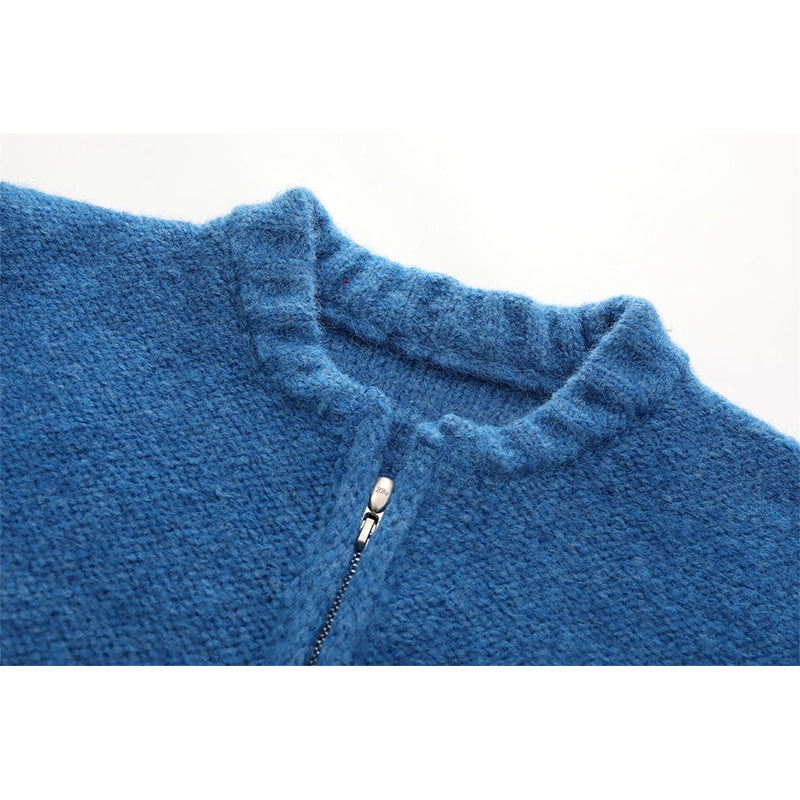 Knit Zipper Long Sleeve Jacket