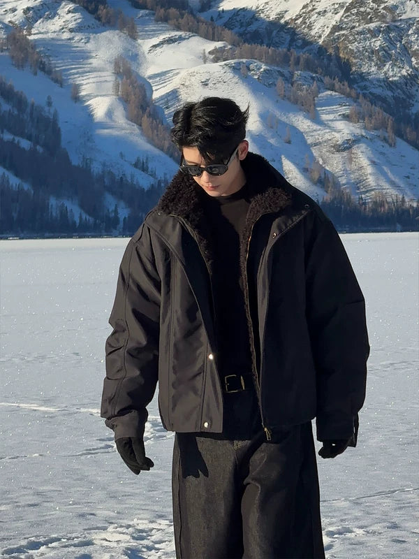 スタンドカラー付きウィンターダウンジャケット 