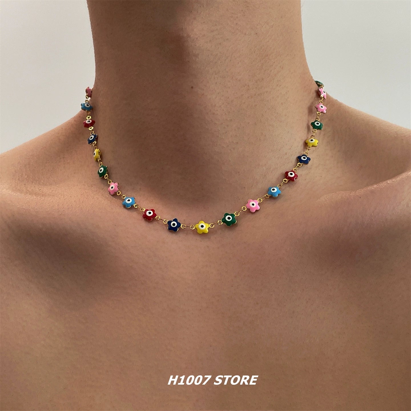 Çiçek Nazar Boncuğu Boncuklu Kolyeler 