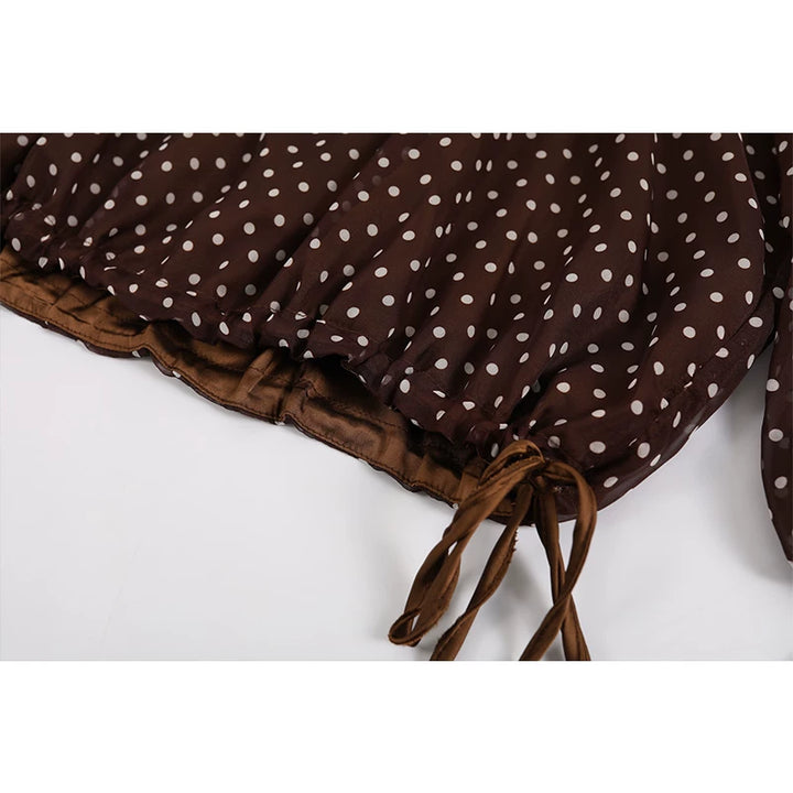 Polka Dot Tie-Waist Top and Skirt