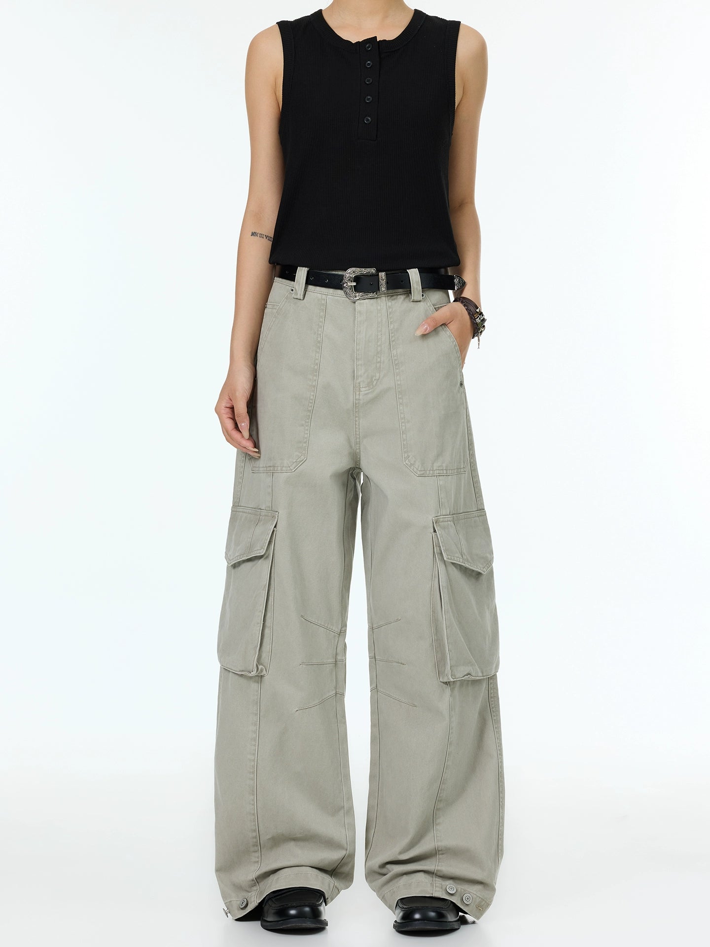 Vintage Straight Multi-Pocket Cargo Pants