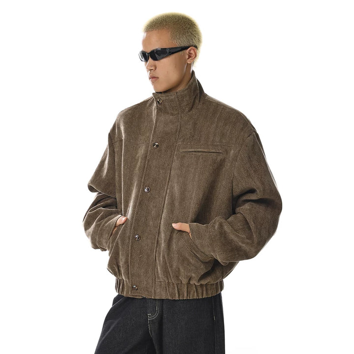 Veste décontractée ample à texture rétro 