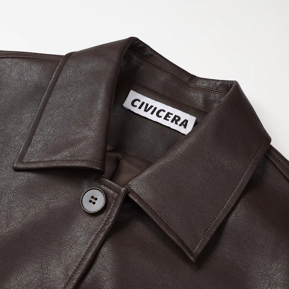 Retro Loose PU Leather Jacket