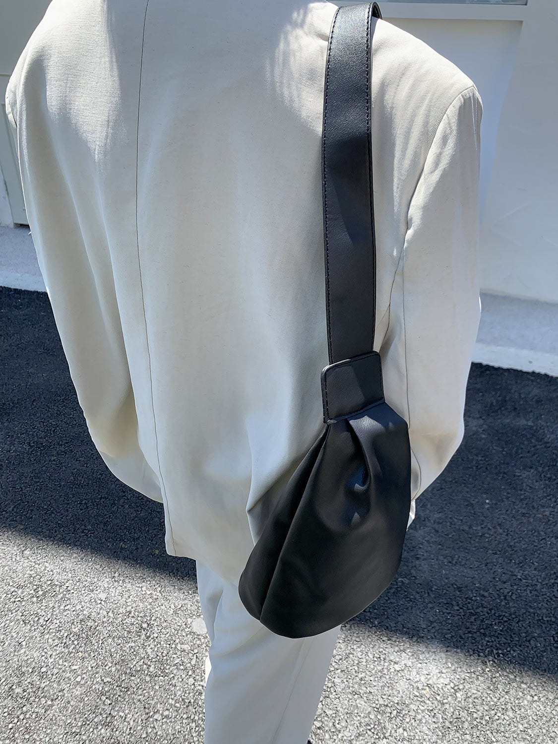 Korean Style Leather Bucket Crossbody Bag