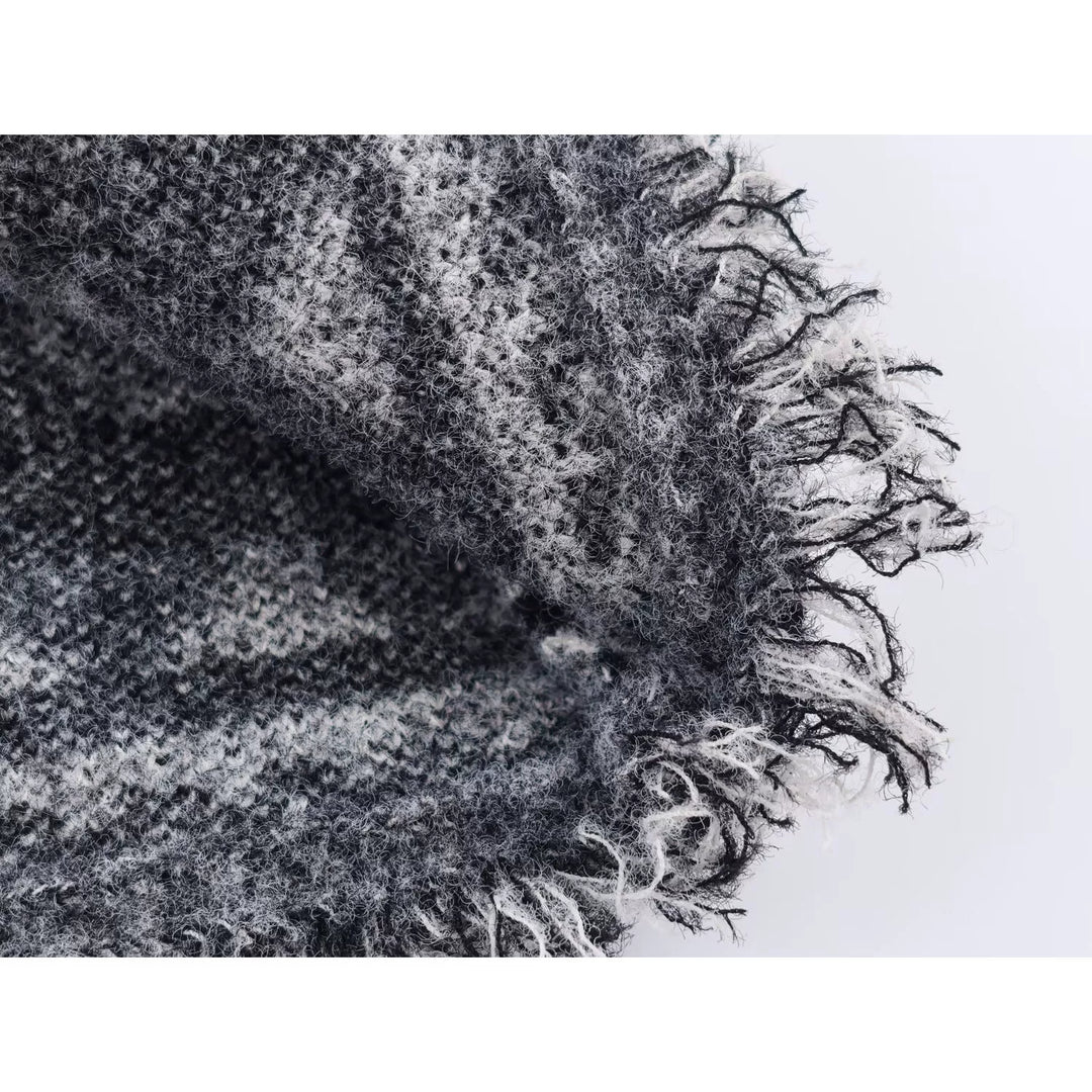 Colete de V-Neck Tricot Jacquard com Franjas de Cereja 