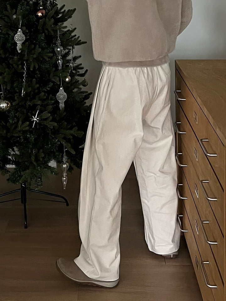 Elastisk midje vide ben casual bukser 