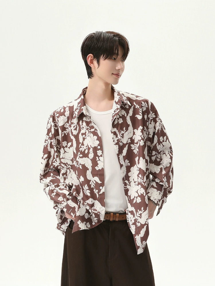 Floral Print Long Sleeve Casual Shirt