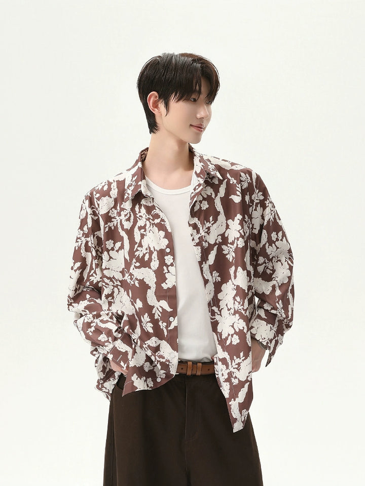 Floral Print Long Sleeve Casual Shirt