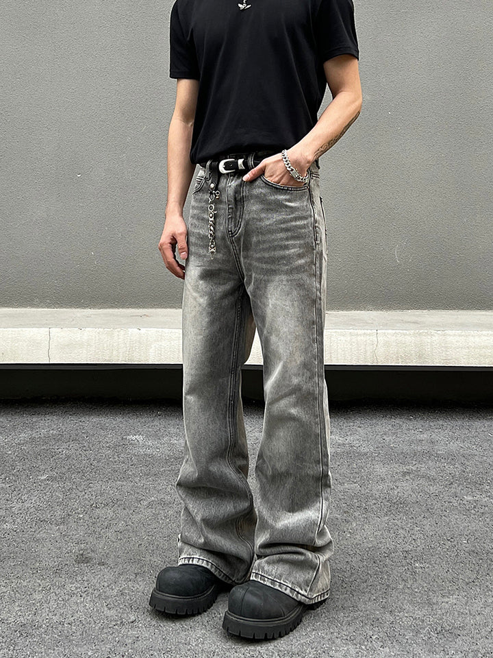 Grey Slim Fit Straight-leg Jeans