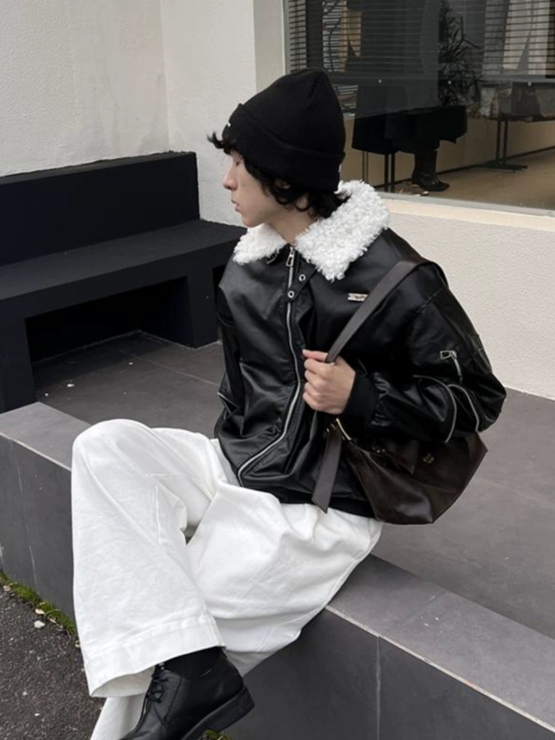 Retro stor kapacitet skulder messenger taske 