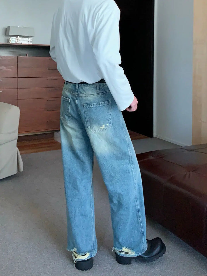 Washed Straight-leg Jeans