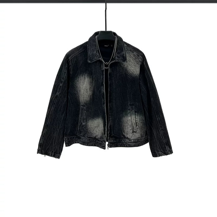 Sada džínové bundy a kalhot s efektem opotřebení 