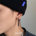 Metal Bar Pendant Hoop Earrings