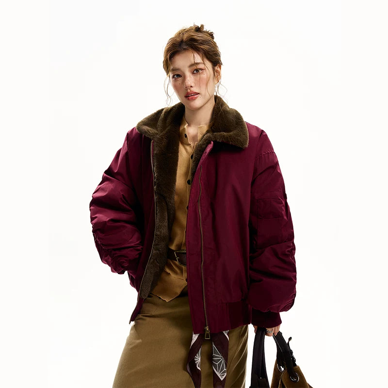 레트로 면 패딩 겨울 자켓 