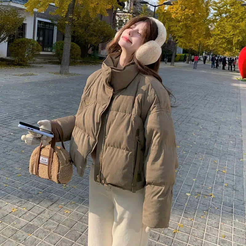 Stand Collar Short Down Puffer Jacket