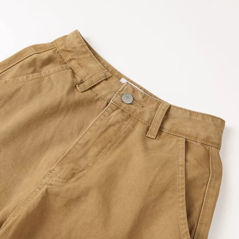 מכנסי קארגו קזualים ברגל רחבה עם כיסים 