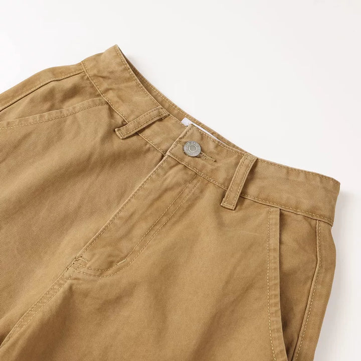 מכנסי קארגו קזualים ברגל רחבה עם כיסים 