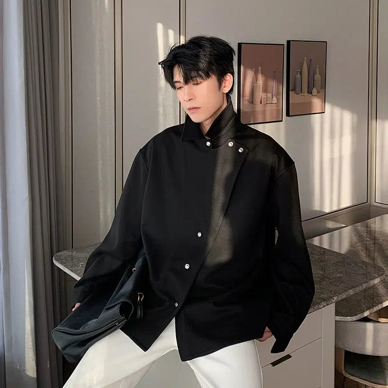 Long-Sleeve Woolen Shirt