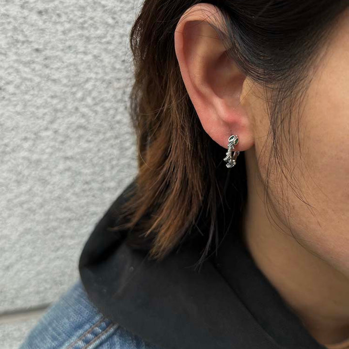 Sterling Silver Snake Hoop Earrings
