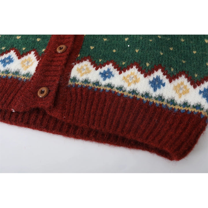 Fair Isle Knit Button Sweater