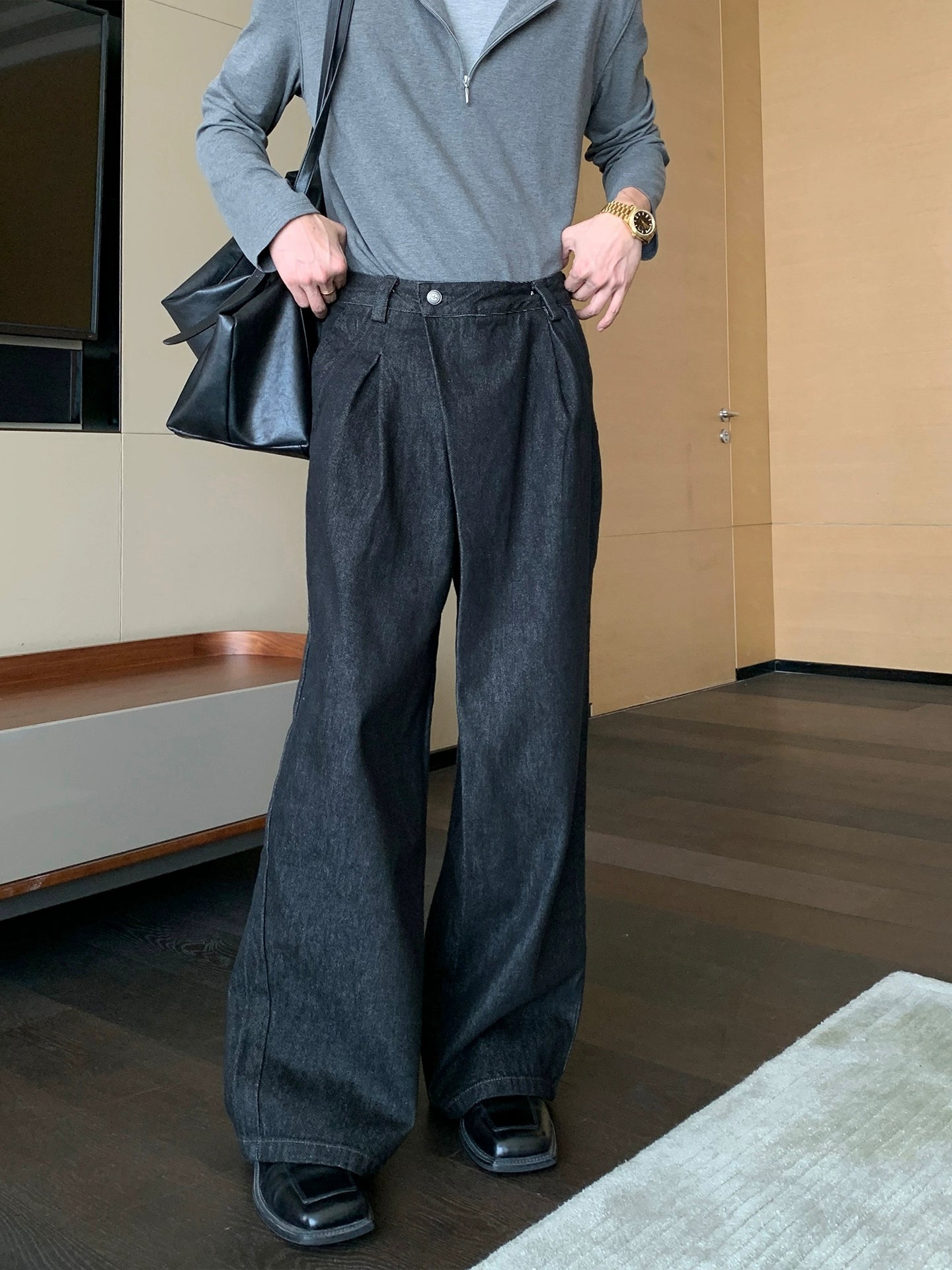 Classic Straight Wide Leg Pants