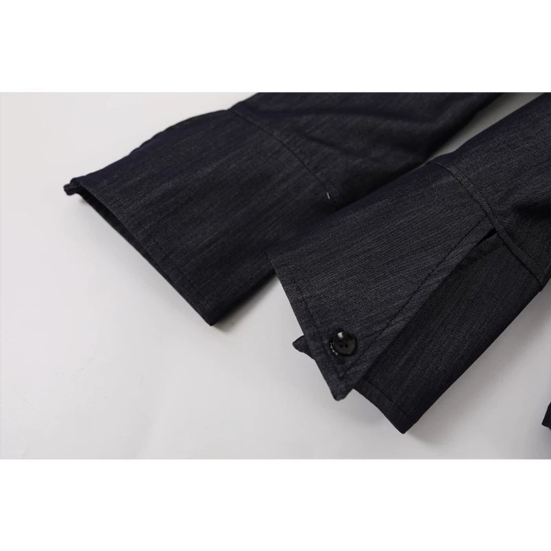 Conjunto de Camisa y Pantalones de Mezclilla Ajustados 