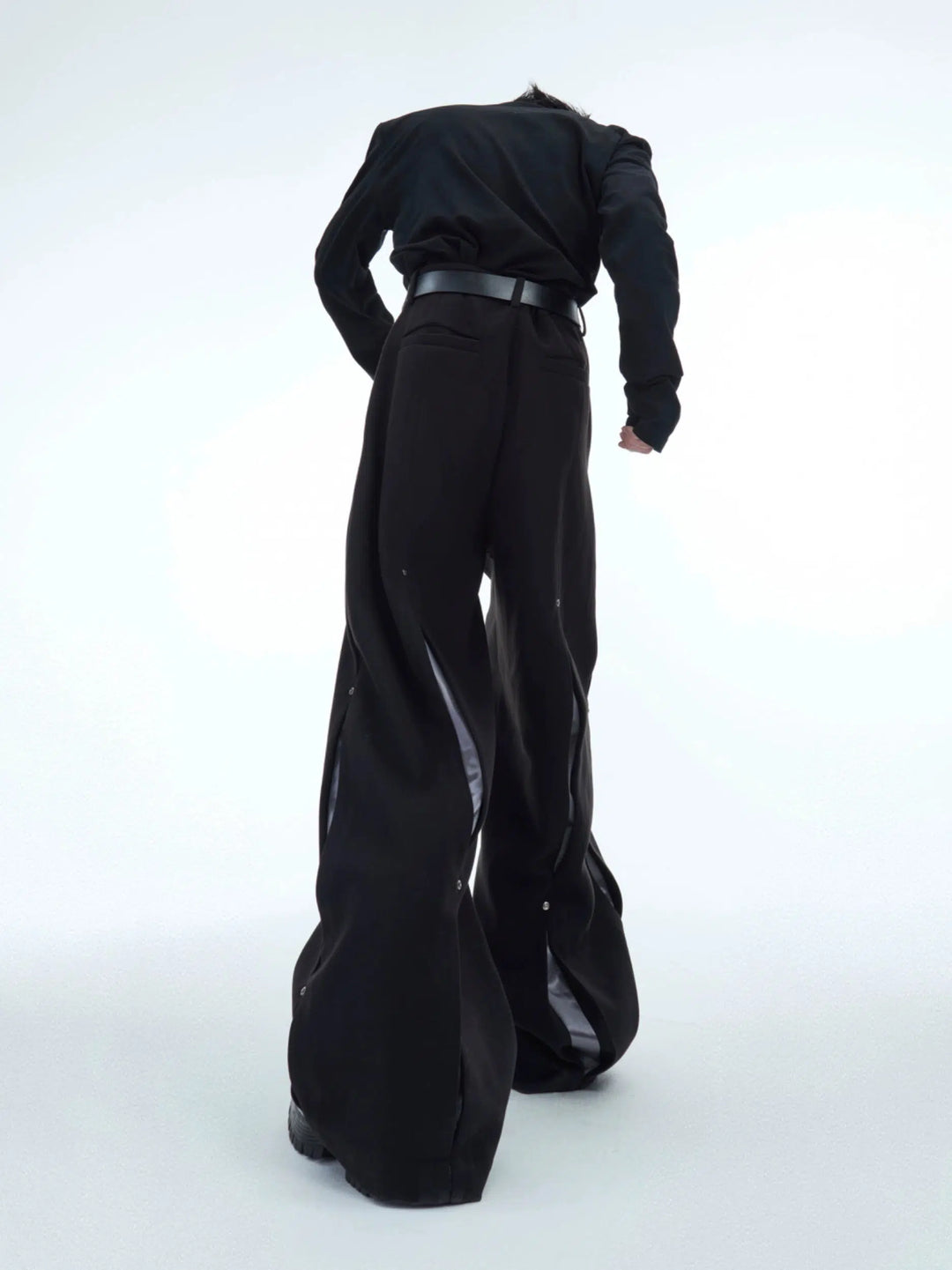 Metal Rivet Wide-leg Pants