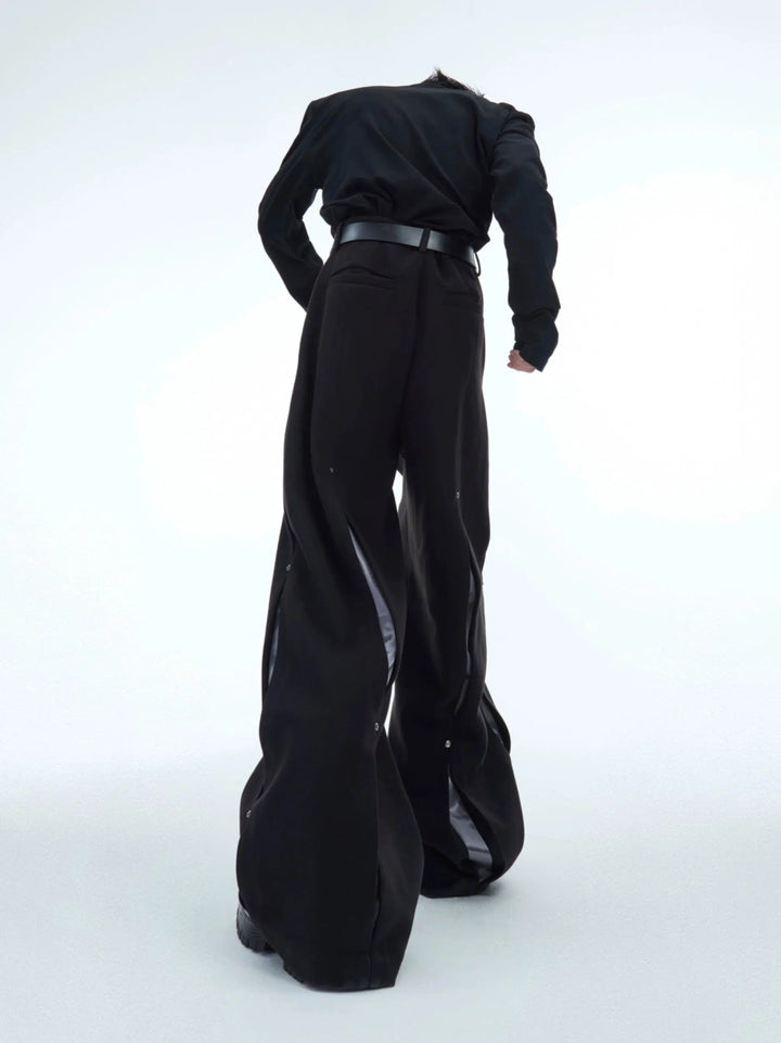 Metal Rivet Wide-leg Pants