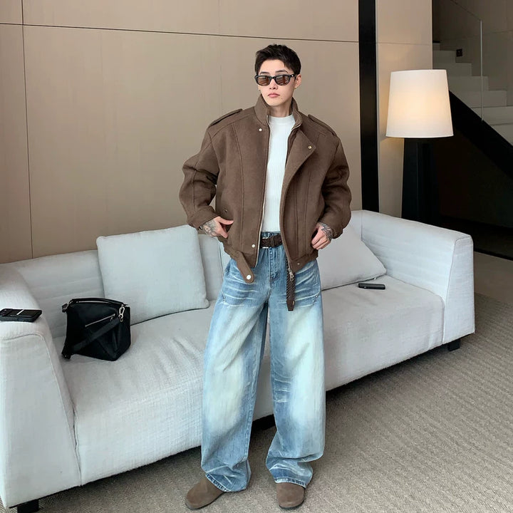 3D Gedeconstrueerde Wijd-Schouder Woljas 